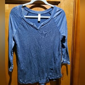 Altard State Long Sleeve Lightweight Top Distressed Look